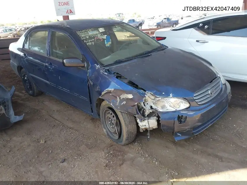 2004 Toyota Corolla Ce VIN: JTDBR32EX42047409 Lot: 42632192