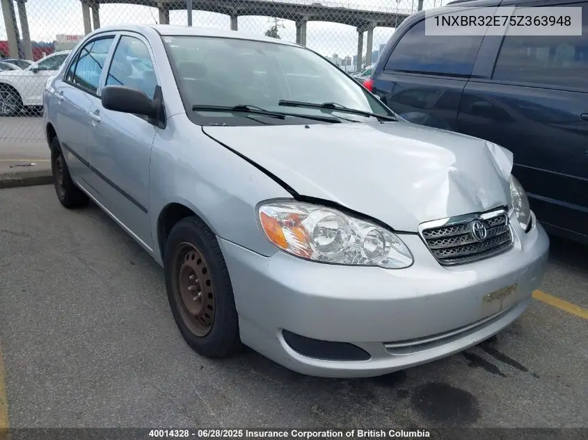 2005 Toyota Corolla Ce/Le/S VIN: 1NXBR32E75Z363948 Lot: 40014328