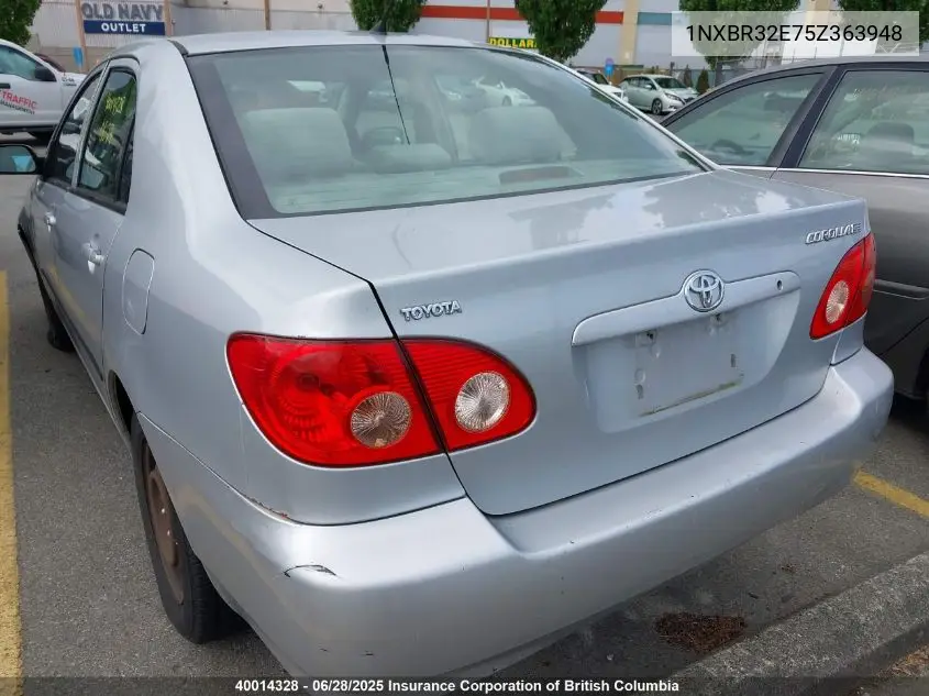 2005 Toyota Corolla Ce/Le/S VIN: 1NXBR32E75Z363948 Lot: 40014328
