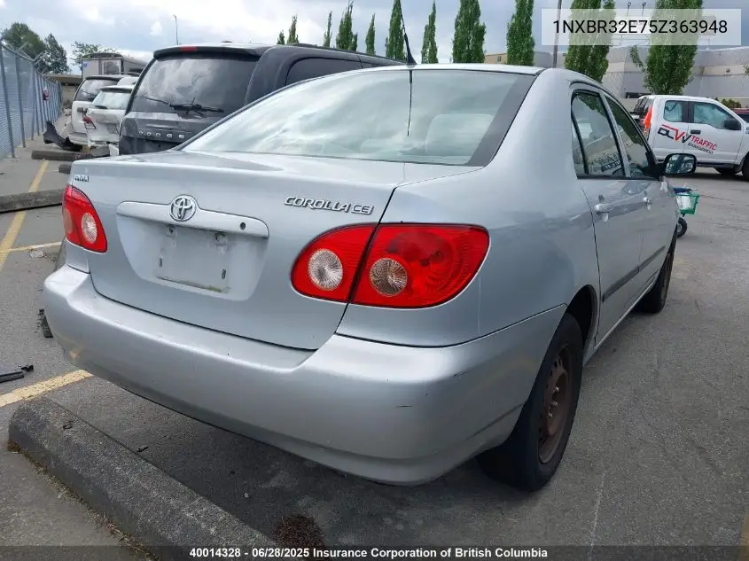 2005 Toyota Corolla Ce/Le/S VIN: 1NXBR32E75Z363948 Lot: 40014328