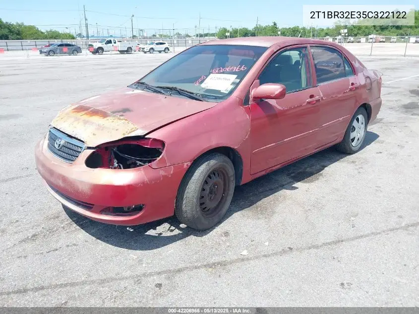 2005 Toyota Corolla Ce VIN: 2T1BR32E35C322122 Lot: 42206966