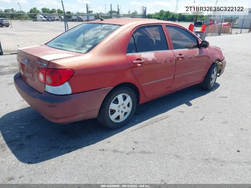 2005 Toyota Corolla Ce VIN: 2T1BR32E35C322122 Lot: 42206966