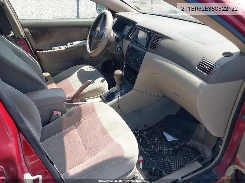 2005 Toyota Corolla Ce VIN: 2T1BR32E35C322122 Lot: 42206966