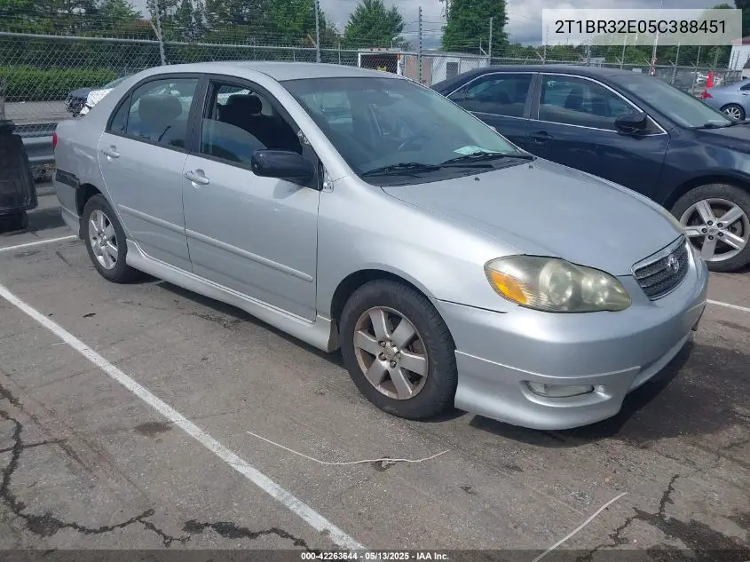2005 Toyota Corolla S VIN: 2T1BR32E05C388451 Lot: 42263644