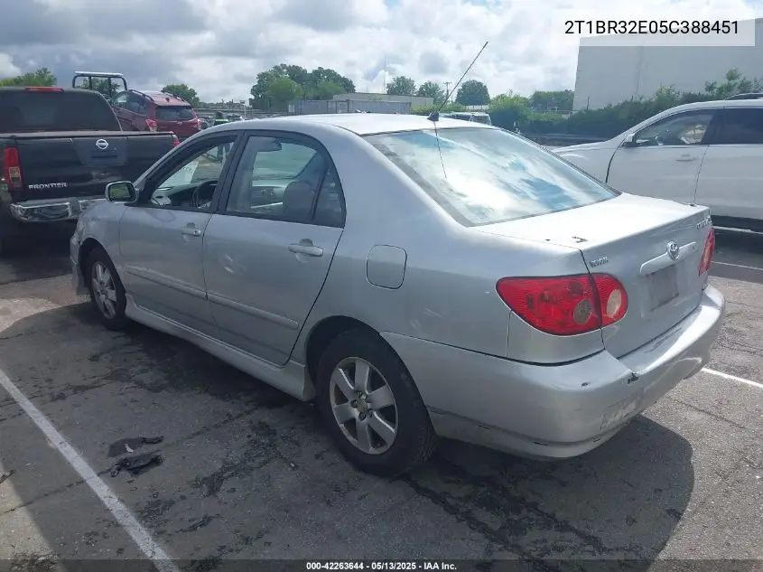 2005 Toyota Corolla S VIN: 2T1BR32E05C388451 Lot: 42263644