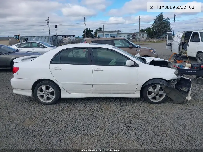 2005 Toyota Corolla Xrs VIN: 2T1BY30E95C321031 Lot: 42606603