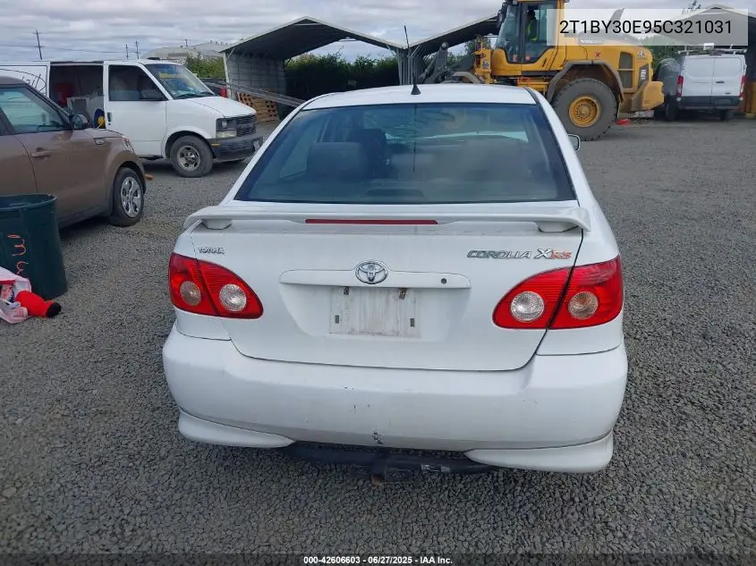 2005 Toyota Corolla Xrs VIN: 2T1BY30E95C321031 Lot: 42606603
