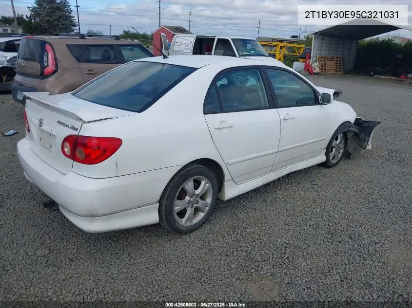 2005 Toyota Corolla Xrs VIN: 2T1BY30E95C321031 Lot: 42606603