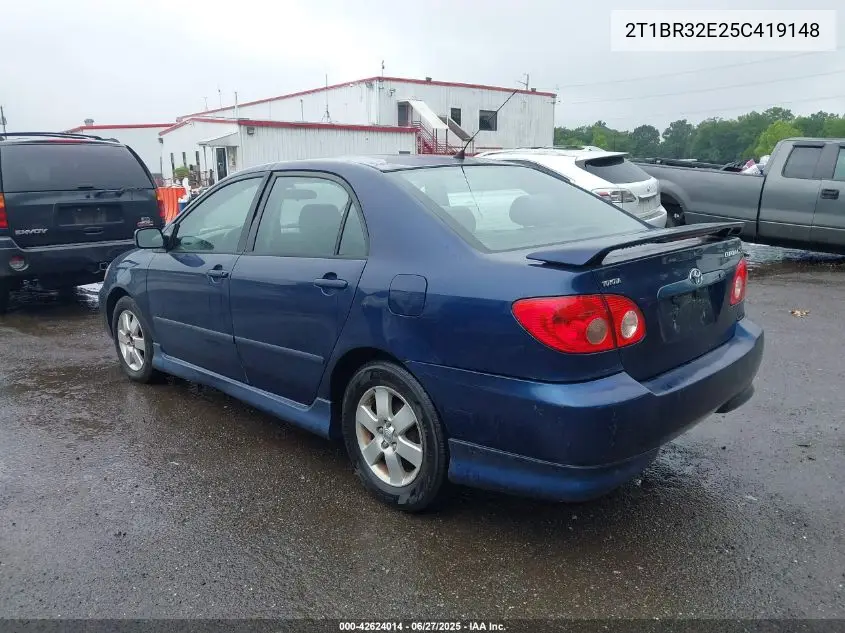 2005 Toyota Corolla S VIN: 2T1BR32E25C419148 Lot: 42624014