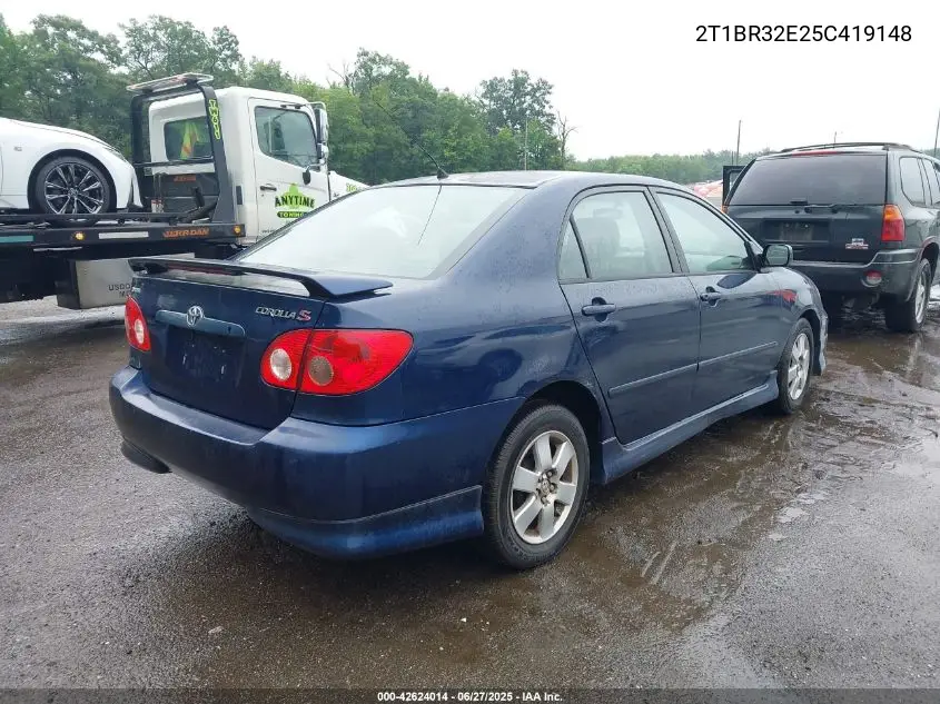 2005 Toyota Corolla S VIN: 2T1BR32E25C419148 Lot: 42624014