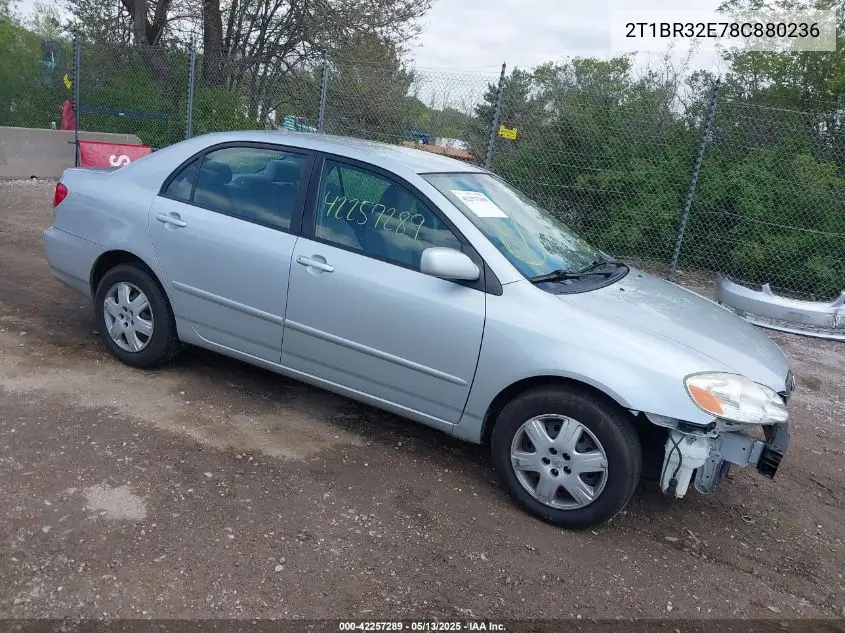 2008 Toyota Corolla Le VIN: 2T1BR32E78C880236 Lot: 42257289