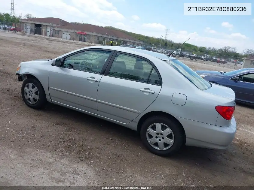 2008 Toyota Corolla Le VIN: 2T1BR32E78C880236 Lot: 42257289