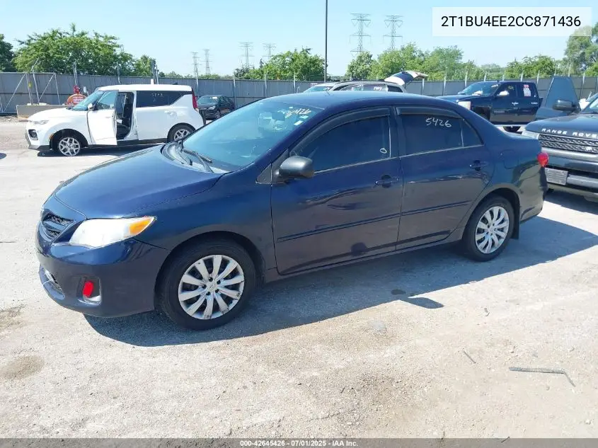 2T1BU4EE2CC871436 2012 Toyota Corolla Le