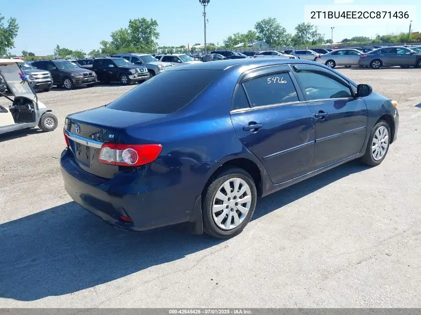 2T1BU4EE2CC871436 2012 Toyota Corolla Le