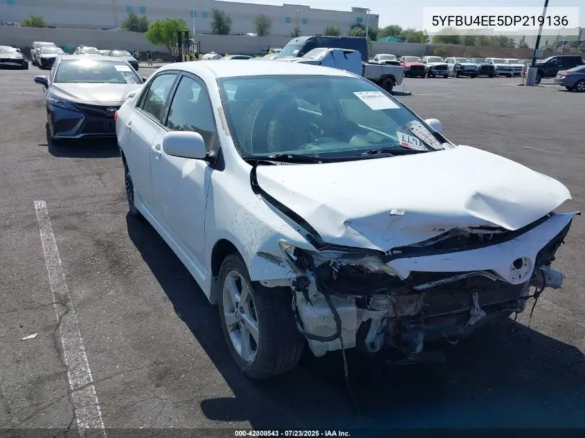 2013 Toyota Corolla S VIN: 5YFBU4EE5DP219136 Lot: 42808543