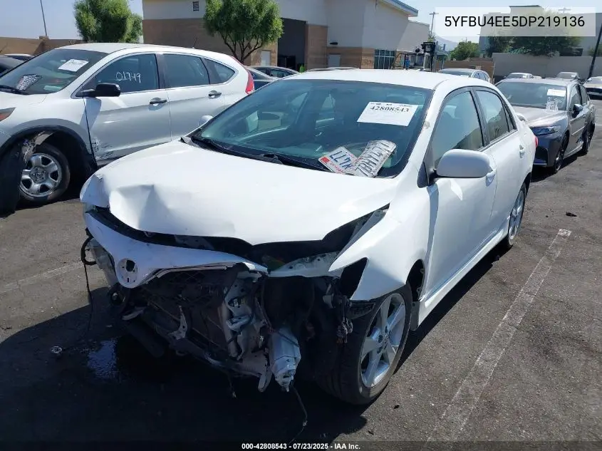 2013 Toyota Corolla S VIN: 5YFBU4EE5DP219136 Lot: 42808543