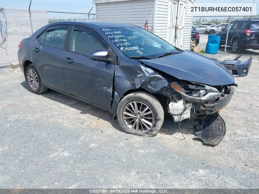 2014 Toyota Corolla L/Le/Le Pls/Prm/S/S Pls VIN: 2T1BURHE6EC057401 Lot: 12327799