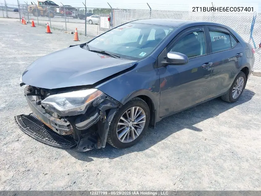 2014 Toyota Corolla L/Le/Le Pls/Prm/S/S Pls VIN: 2T1BURHE6EC057401 Lot: 12327799