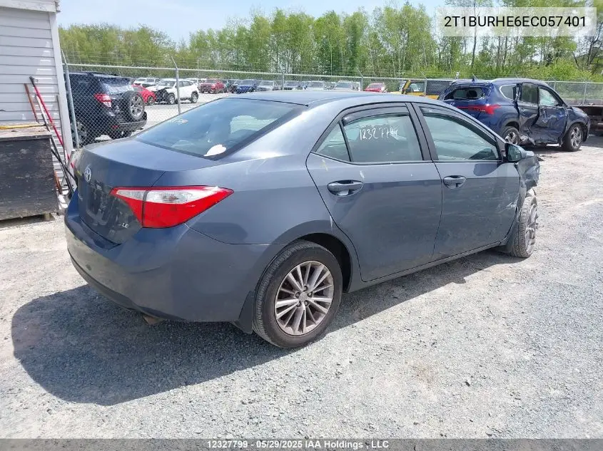 2014 Toyota Corolla L/Le/Le Pls/Prm/S/S Pls VIN: 2T1BURHE6EC057401 Lot: 12327799