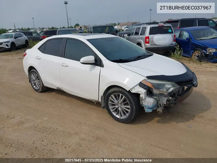 2014 Toyota Corolla L VIN: 2T1BURHE0EC037967 Lot: 20217645