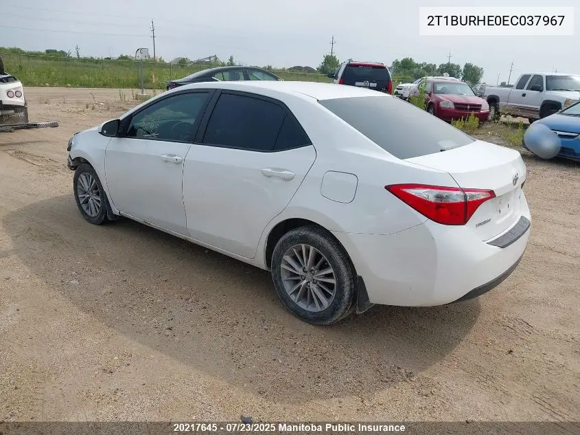 2014 Toyota Corolla L VIN: 2T1BURHE0EC037967 Lot: 20217645