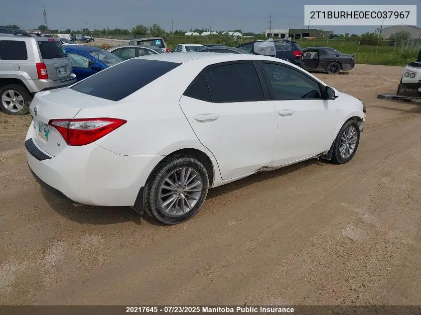 2014 Toyota Corolla L VIN: 2T1BURHE0EC037967 Lot: 20217645