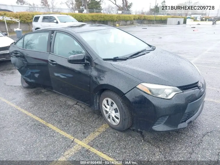 2014 Toyota Corolla L VIN: 2T1BURHEXEC209728 Lot: 41805450