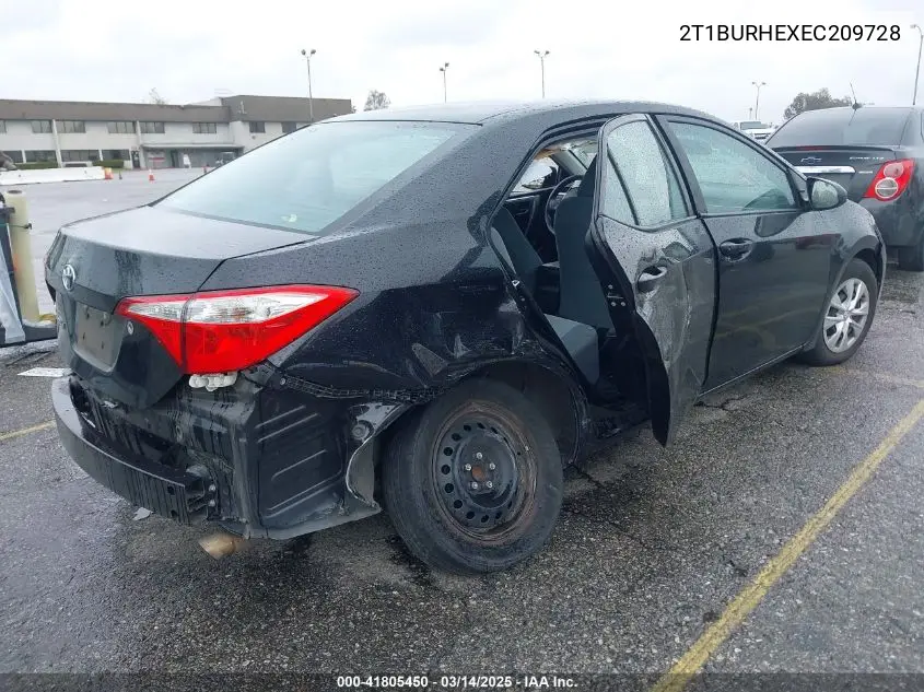 2014 Toyota Corolla L VIN: 2T1BURHEXEC209728 Lot: 41805450
