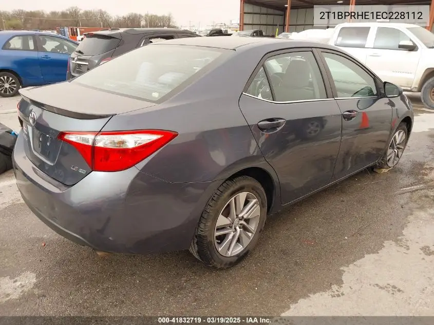 2014 Toyota Corolla Le Eco Plus VIN: 2T1BPRHE1EC228112 Lot: 41832719