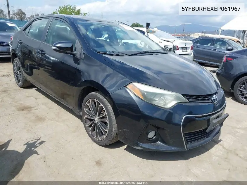2014 Toyota Corolla S Plus VIN: 5YFBURHEXEP061967 Lot: 42258506