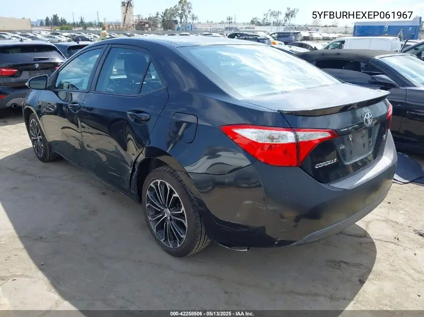 2014 Toyota Corolla S Plus VIN: 5YFBURHEXEP061967 Lot: 42258506