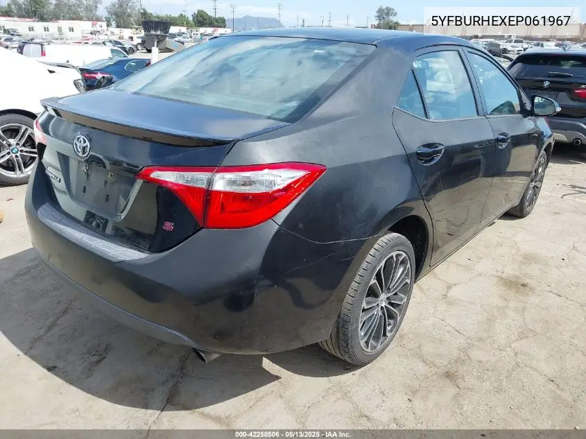 2014 Toyota Corolla S Plus VIN: 5YFBURHEXEP061967 Lot: 42258506