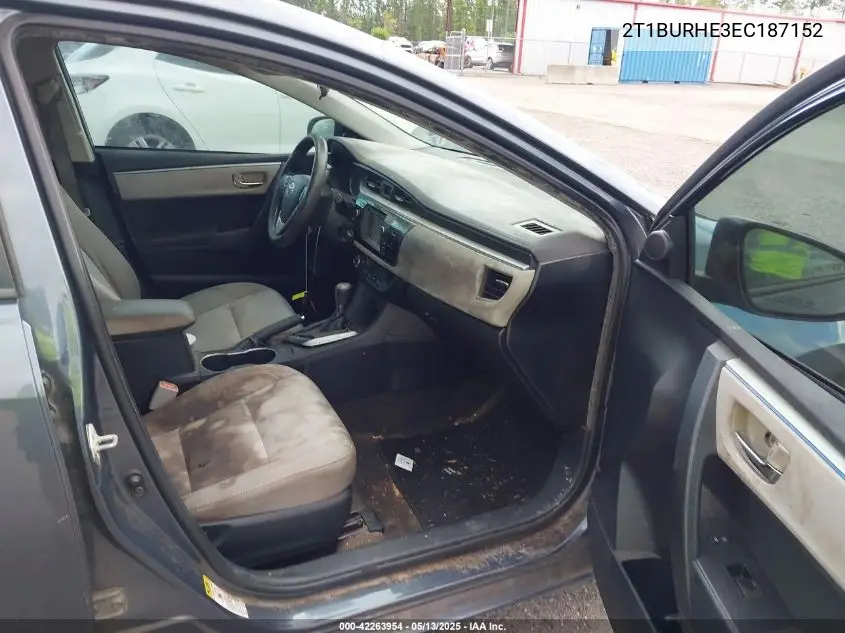 2014 Toyota Corolla Le VIN: 2T1BURHE3EC187152 Lot: 42263954