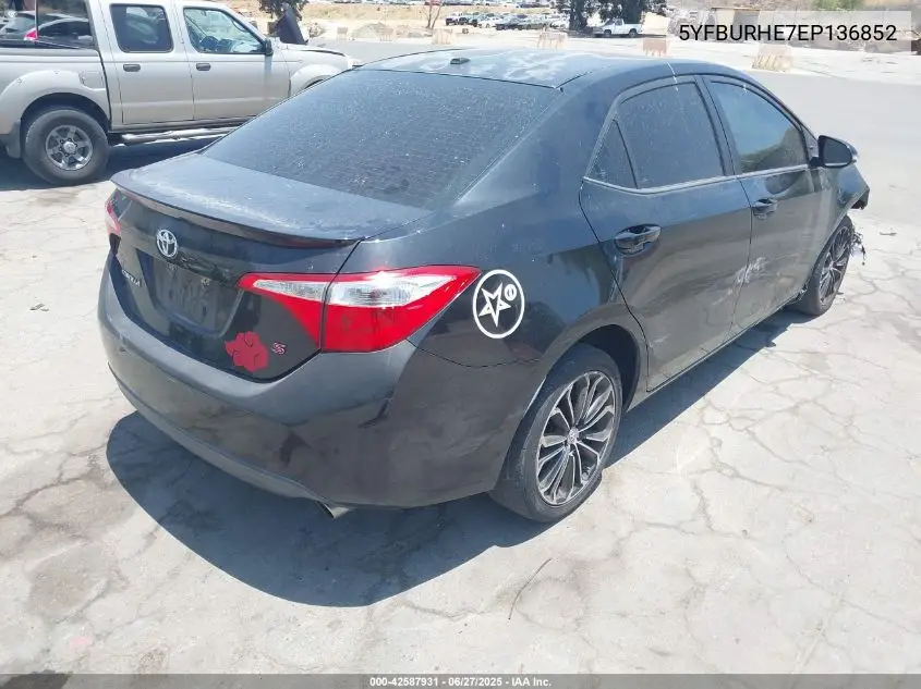 2014 Toyota Corolla S Plus VIN: 5YFBURHE7EP136852 Lot: 42587931