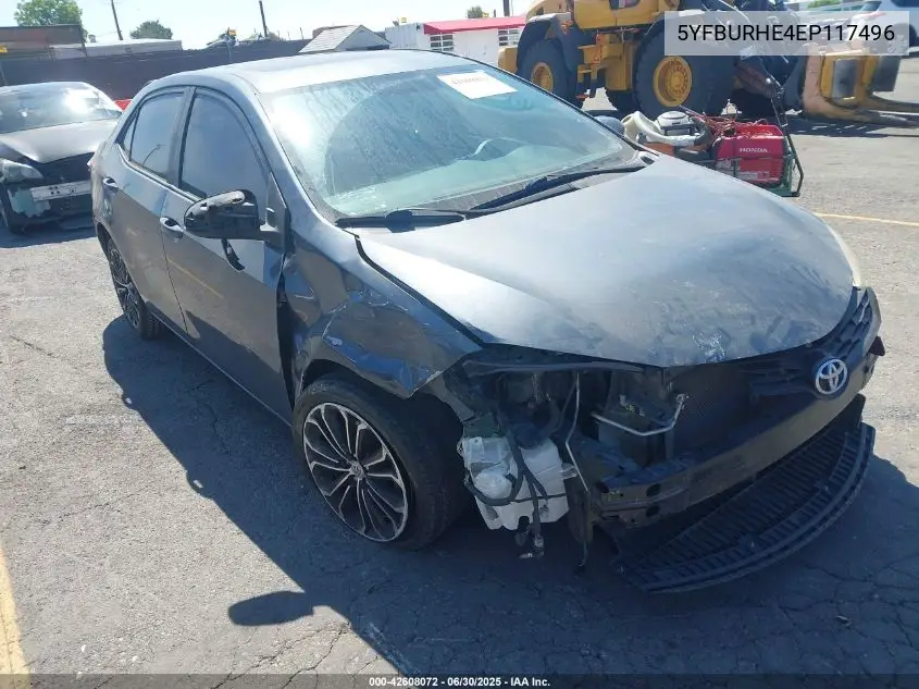 2014 Toyota Corolla S Plus VIN: 5YFBURHE4EP117496 Lot: 42608072