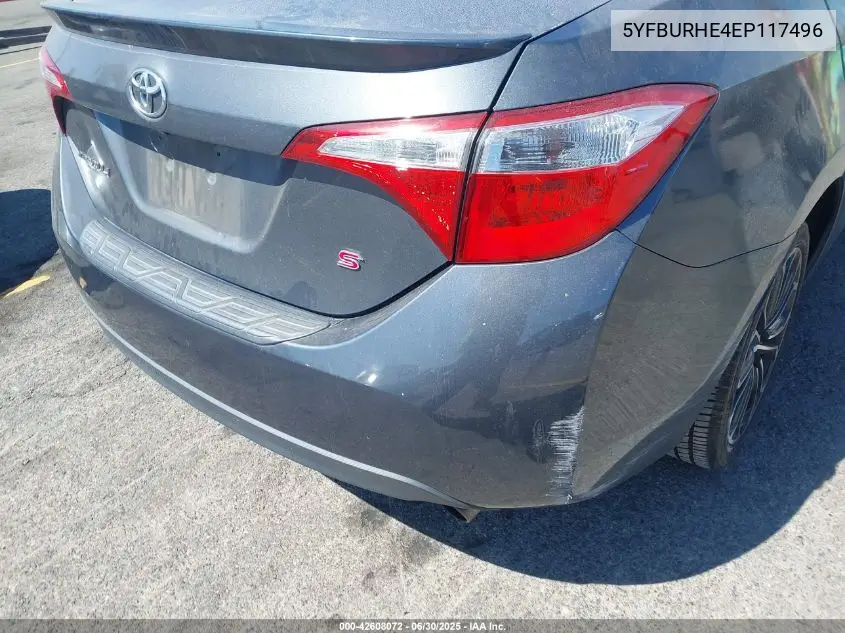 2014 Toyota Corolla S Plus VIN: 5YFBURHE4EP117496 Lot: 42608072