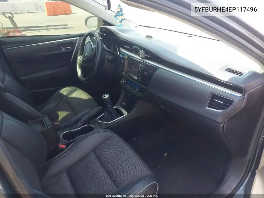2014 Toyota Corolla S Plus VIN: 5YFBURHE4EP117496 Lot: 42608072