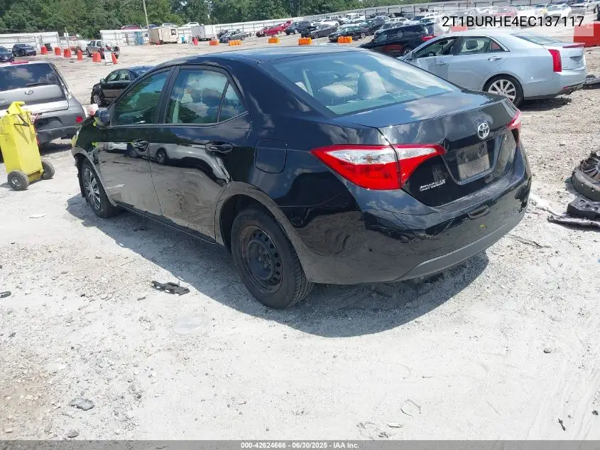 2014 Toyota Corolla L VIN: 2T1BURHE4EC137117 Lot: 42624666