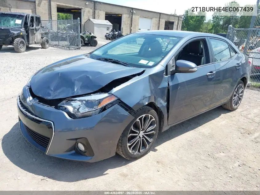 2014 Toyota Corolla S Plus VIN: 2T1BURHE4EC067439 Lot: 42624997