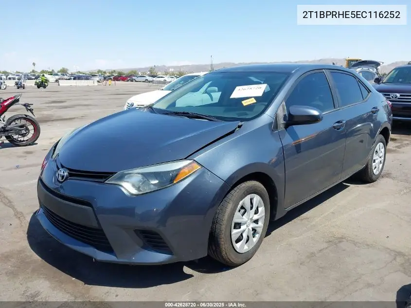 2014 Toyota Corolla Le Eco VIN: 2T1BPRHE5EC116252 Lot: 42628720