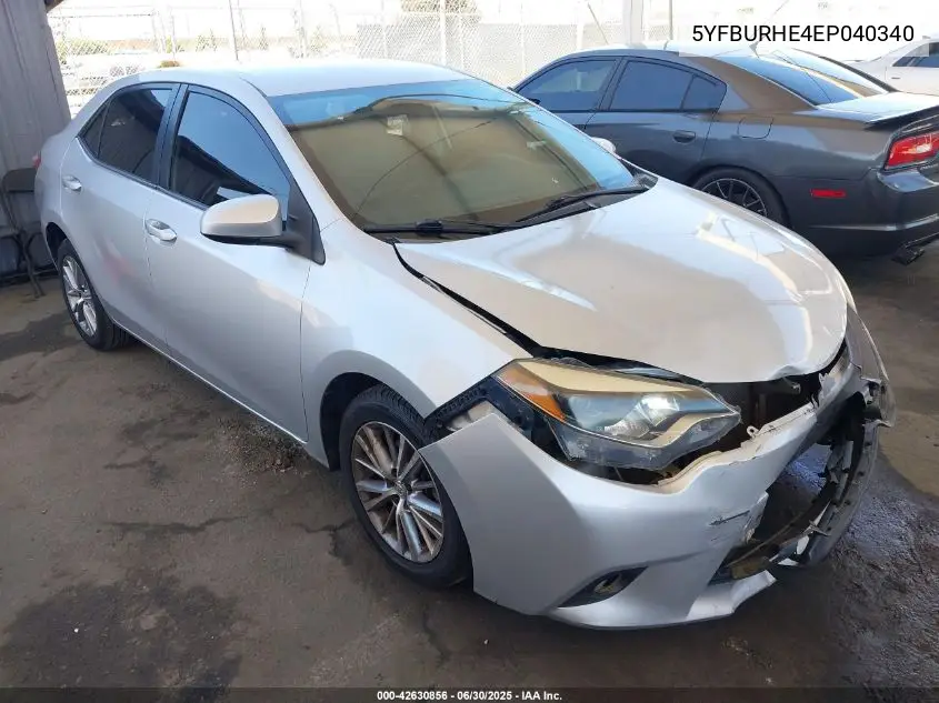 2014 Toyota Corolla Le Plus VIN: 5YFBURHE4EP040340 Lot: 42630856