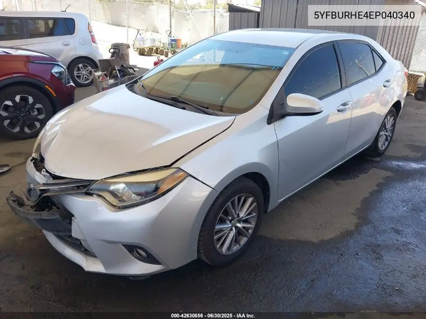 2014 Toyota Corolla Le Plus VIN: 5YFBURHE4EP040340 Lot: 42630856