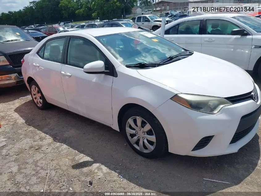 2014 Toyota Corolla Le VIN: 2T1BURHE7EC201344 Lot: 42634465