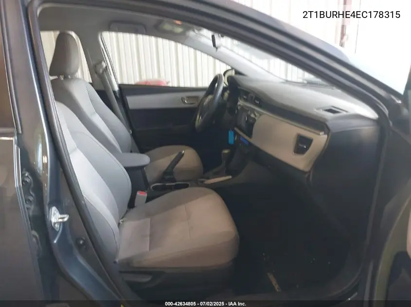 2014 Toyota Corolla Le VIN: 2T1BURHE4EC178315 Lot: 42634805