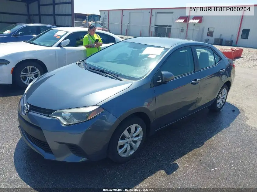 2014 Toyota Corolla Le VIN: 5YFBURHE8EP060204 Lot: 42795409
