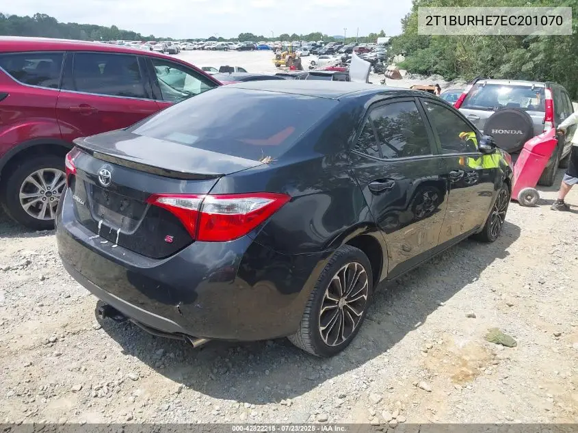 2014 Toyota Corolla S Plus VIN: 2T1BURHE7EC201070 Lot: 42822215