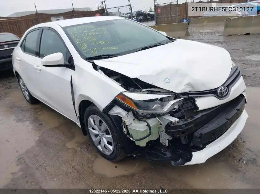2015 Toyota Corolla L/Le/Le Pls/Prm/S/S Pls VIN: 2T1BURHE5FC310127 Lot: 12322145