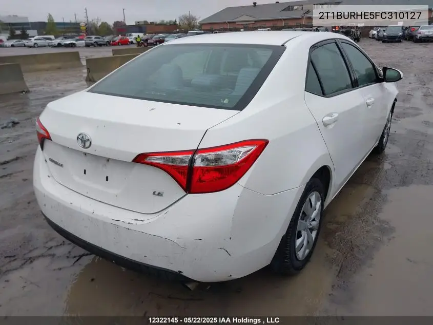 2015 Toyota Corolla L/Le/Le Pls/Prm/S/S Pls VIN: 2T1BURHE5FC310127 Lot: 12322145