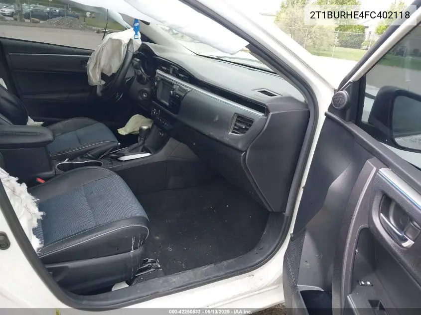 2015 Toyota Corolla S Plus VIN: 2T1BURHE4FC402118 Lot: 42250533