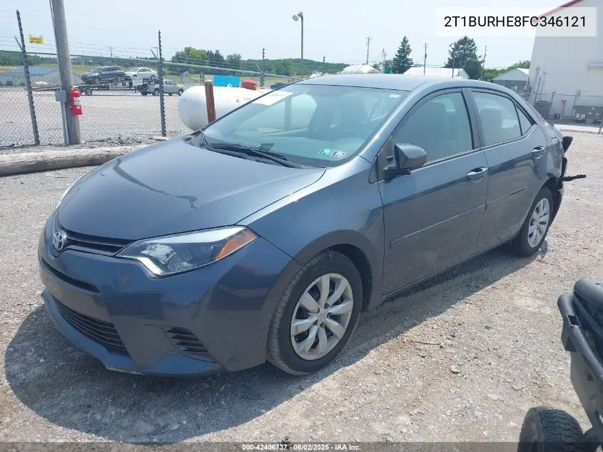 2015 Toyota Corolla Le VIN: 2T1BURHE8FC346121 Lot: 42406737